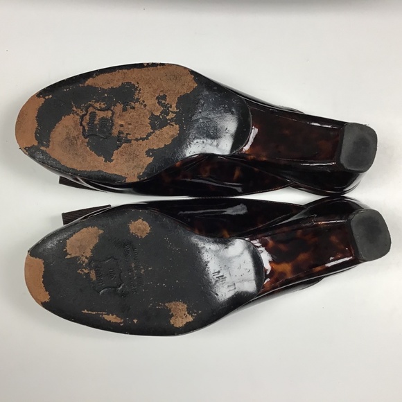 Stuart Weitzman Canndy Tortoise Patent Mule 7M - Picture 9 of 9